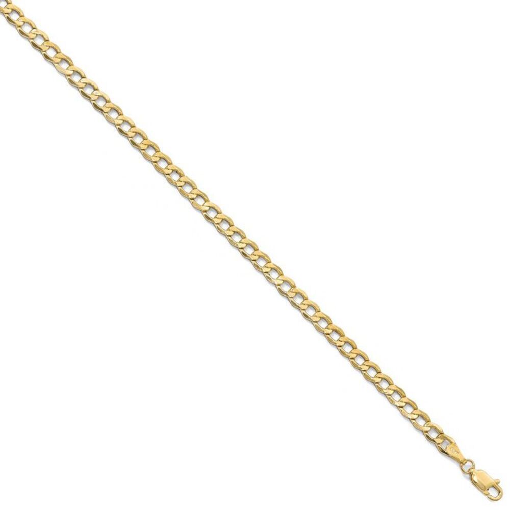 4.3mm 10k Yellow Gold Hollow Curb Link Chain Necklace, 20 Inch